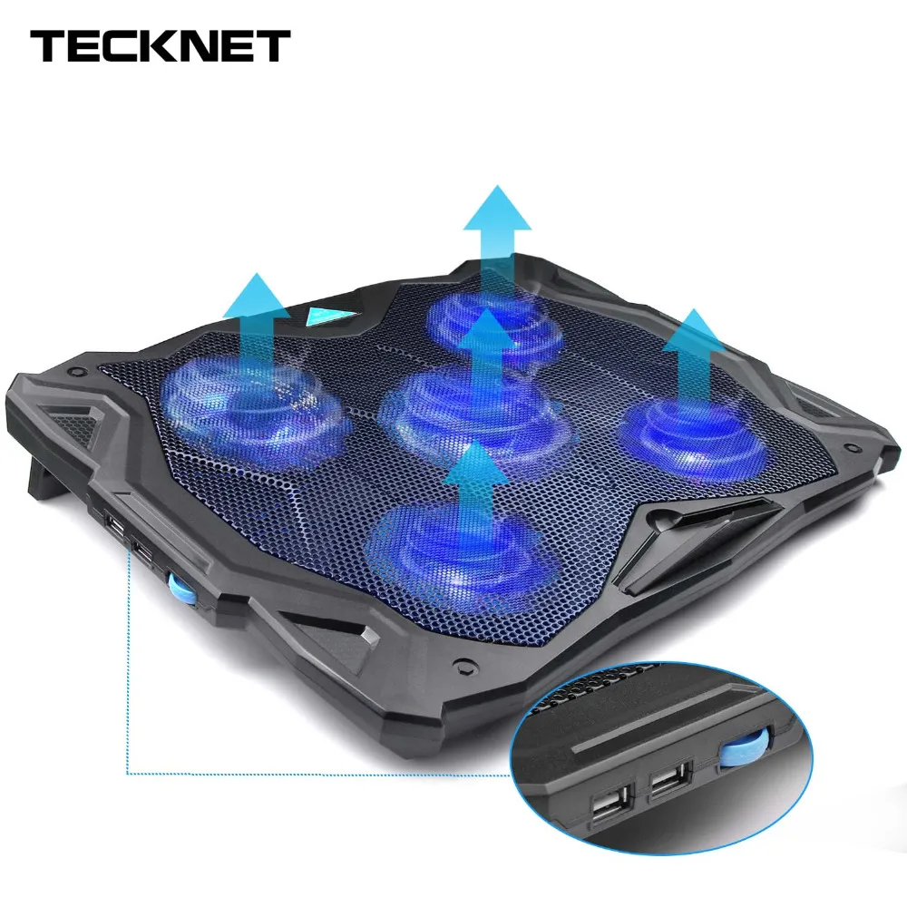 Quiet Notebook Laptop Cooling Pad Stand with 5 Fans 1500RPM