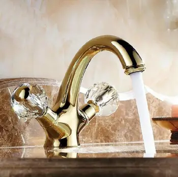 

3 Colors Double handle crystal gold bathroom basin tap sink faucet water faucet Antique gold washbasin faucet 9212