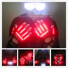 New Hot Dance Red LED Gloves Light Club Show Light Great Pub Party Devices LED Luminous Garment Stage Props Party Supplies