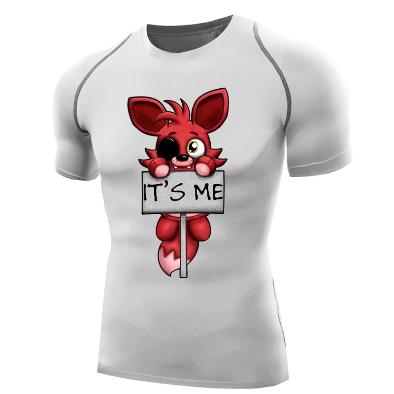 Мужская футболка с коротким рукавом fnaf компрессионная из плюша Five Nights At Freddy's