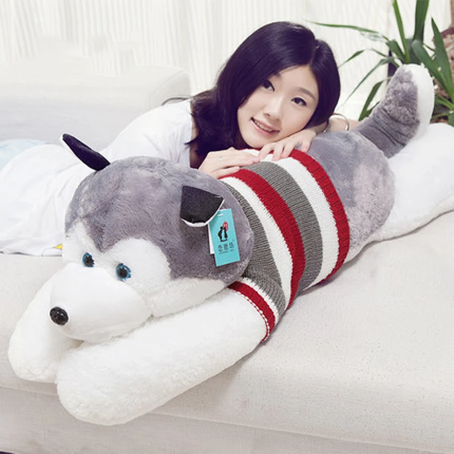 

Siberian Husky Stuffed Animal Plush For Baby Girls Gifts Birthday Juguetes Kawaii Soft Doll Large Lying Plush Toy Dog 70C0134