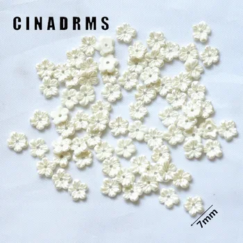 

7mm 100PCS/Pack Tiny Pure White Resin Flowers,Flatback Flowers,Flower miniatures