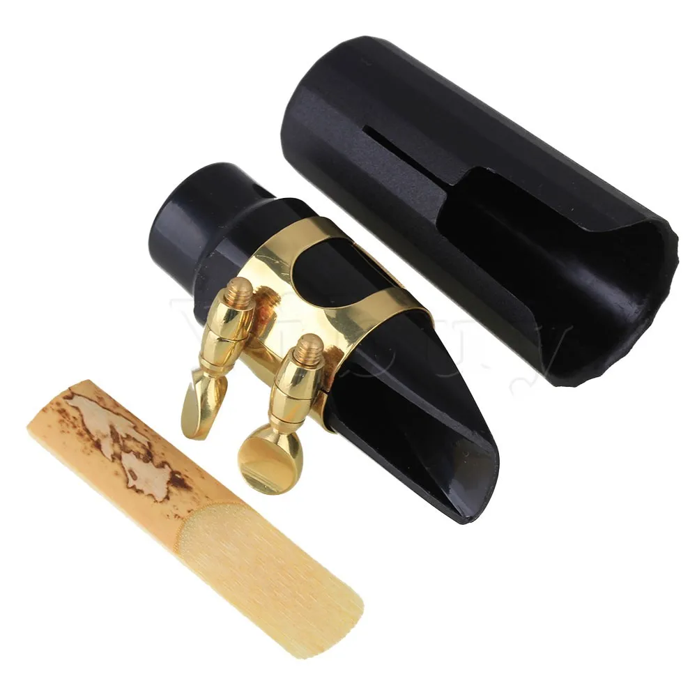 Buy Yibuy Gold Color Plastic Saxophone Mouthpiece Kit Set for Soprano Saxophone