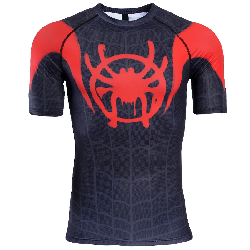 Реглан рукав Человек-паук 3D печатных футболки для мужчин компрессионные рубашки короткий рукав комиксы косплей костюм ткань топы для мужчин