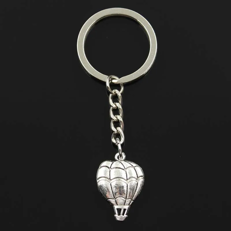 

New Keychain 25x17mm hot air balloon Pendants DIY Men Car Key Chain Ring Holder Keyring Souvenir Jewelry Gift