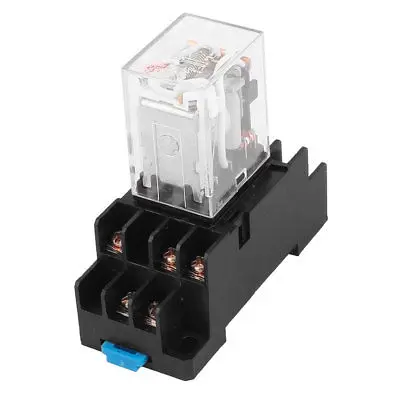

HH53P-L AC 12V Coil 11 Pins 3PDT 35mm DIN Rail Red Light Power Relay w Socket