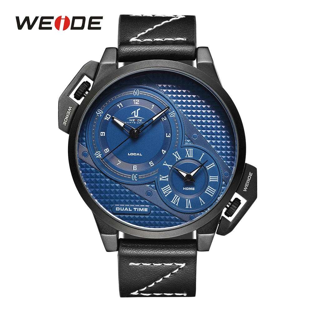 

WEIDE luxury leather strap men Analog Quartz Sport Wrist Watch Casual Genuine watch dress watch fashion casual Water Resistant