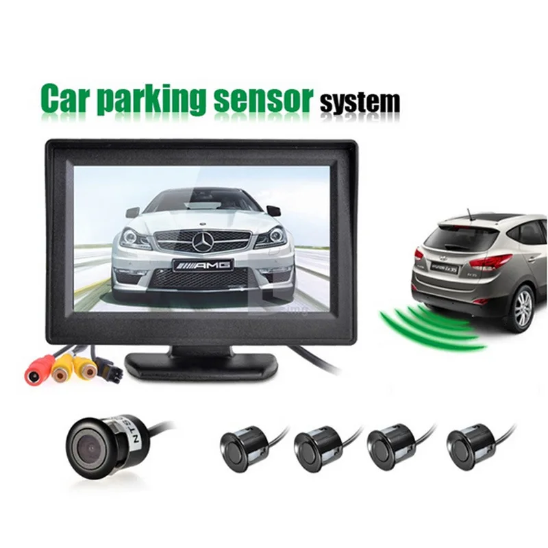 

Image visual parking sensor With 4.3 inch screen With video camera With 4 probes Monitor Detector System Radar Monitor System