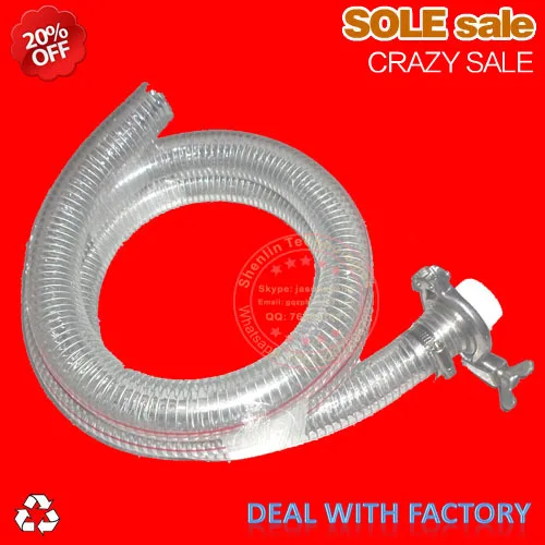 

Water valve connector sucking pipe of filling machine water drawing hose PVC pipe steel spring inside, food safe OD 40mm 2m