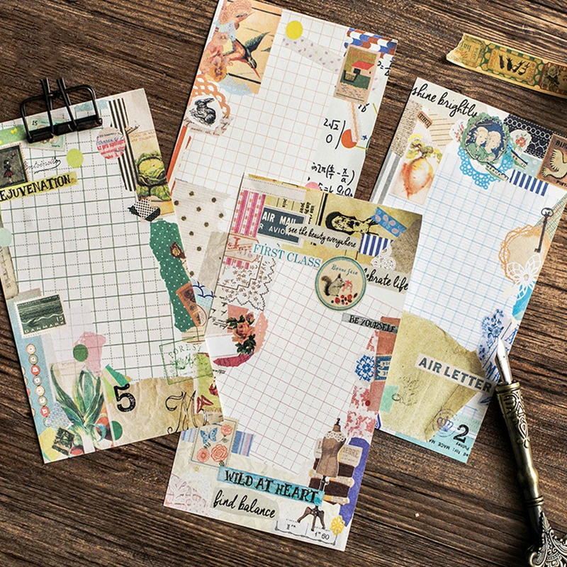 

30 sheets Vintage Sticky Notes Paper Page Memo Pad Notepad Papeleria DIY Scrapbooking Dairy Photo Album Planner Label Stickers