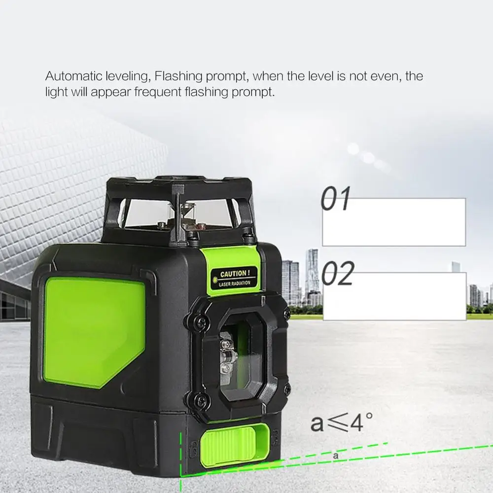 

Green Light Laser Level 5/8 Line Outdoor 360 Degree Horizontal Vertical Cross Laser High Self-Leveling Construction Tools
