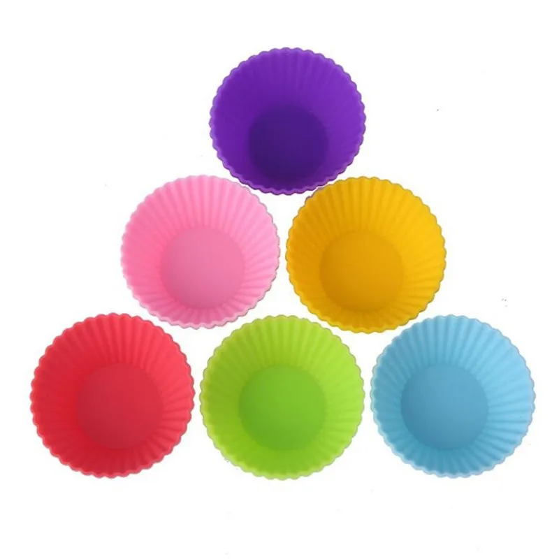 

10PCS Silicone Mold Muffin Reusable Round Cupcake Liners Soap Silicone Cake Mold Cases Baking Nonstick Heat Resistant Cake Molds