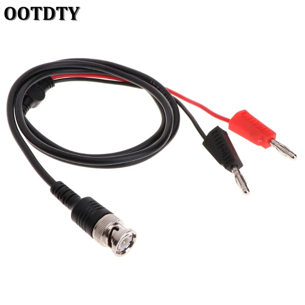 

OOTDTY BNC Q9 Dual Rollable Banana Plug Socket Test Line Probe Leads Cable Connector