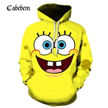 Милая серия губчатая игрушка 3d Толстовка с принтом для мужчин wo мужчин спортивный стиль толстовка с капюшоном Пара аниме одежда толстовки Азиатский sz