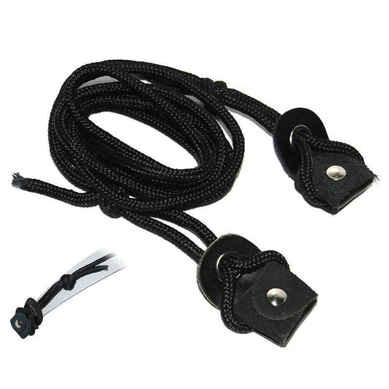 

1PCS New Archery Long Bow String Stringer Black Leather Winding Rope Cord for Recurve Install Assist Tool Archery Rope Cord
