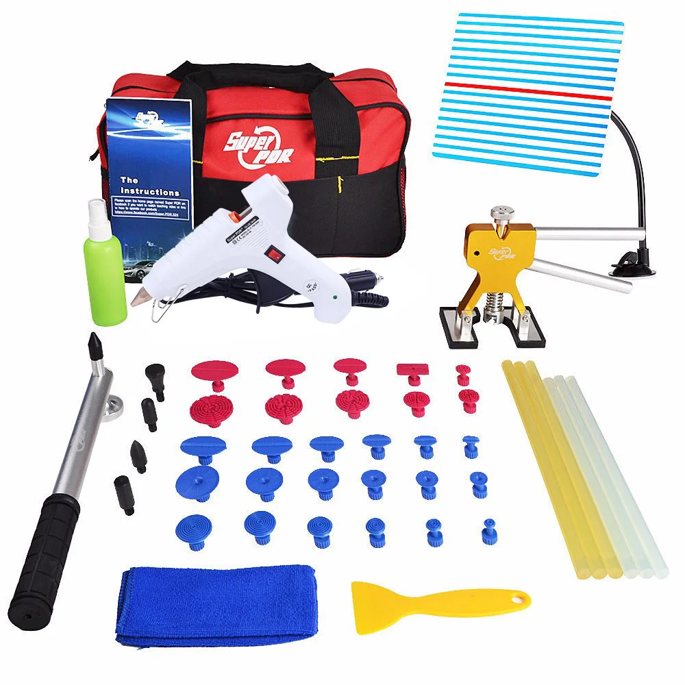 

PDR Tools DIY Car Body Paintless Dent Repair Tool Set Dent Puller Hammer Sucker Remover Lifter for Remove Dent Hail