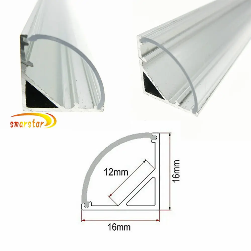 Smarstar 100 см в форме угловой алюминиевый профиль дымчатое покрытие прожектора 1 м алюминиевый канал для 5730 светодиодный полосы светодиодная подсветка свет#4