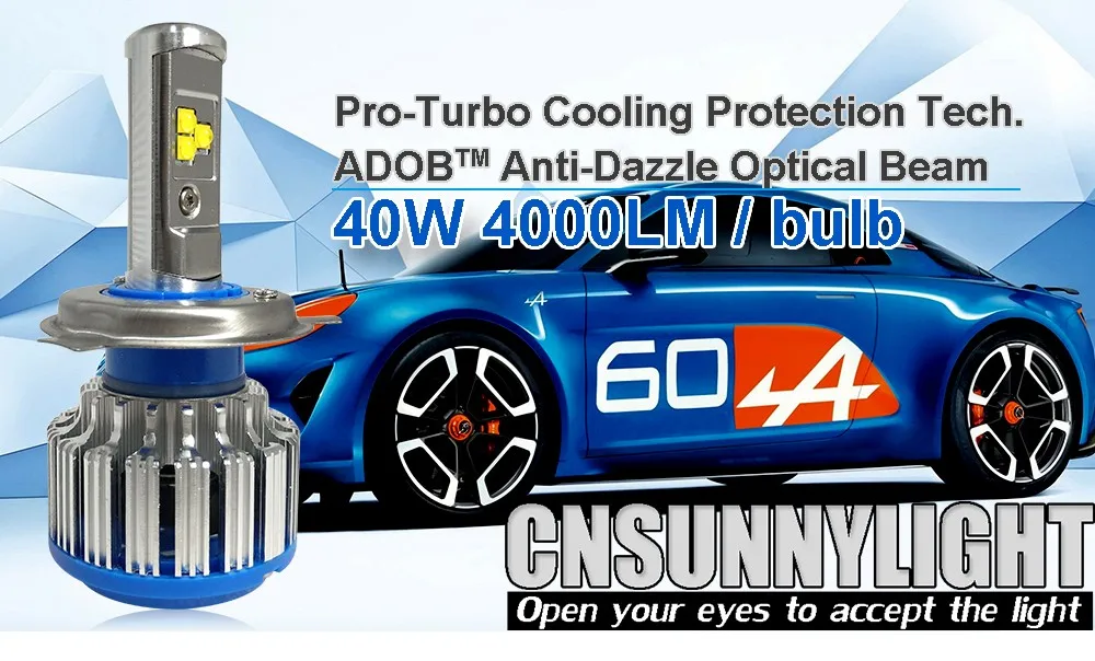 H4 Car Led Headlight High Power Auto H4-3 Hi lo HB2 9003 High Low 40W X2 White 6000K Bulb Repalcement Bi Xenon Headlamp (11)