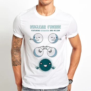 

Nuclear reaction Fusion dance funny t shirt men 2019 summer new white casual homme cool geek tshirt