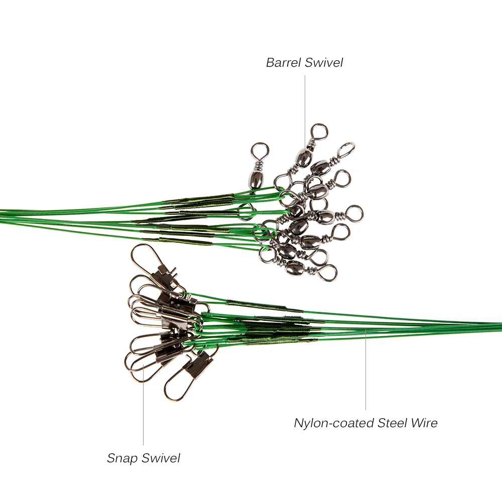 Lixada 10 шт. высокая прочность с нейлоновым покрытием нержавеющая сталь Лидер рыбалка сделка с искушением следы следов Spinner провода Rig оснастки Вертлюги