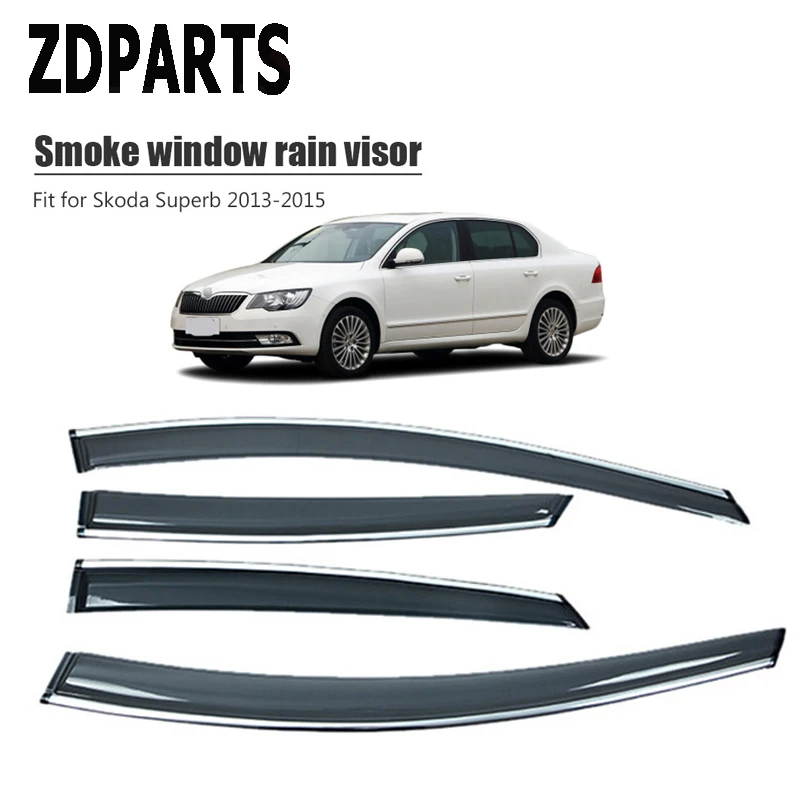 ZDPARTS 4 шт./компл. автомобиль ветер отражатель солнце гвардии Дождь Ветер козырек Крышка Trim аксессуары для Skoda Superb 2013