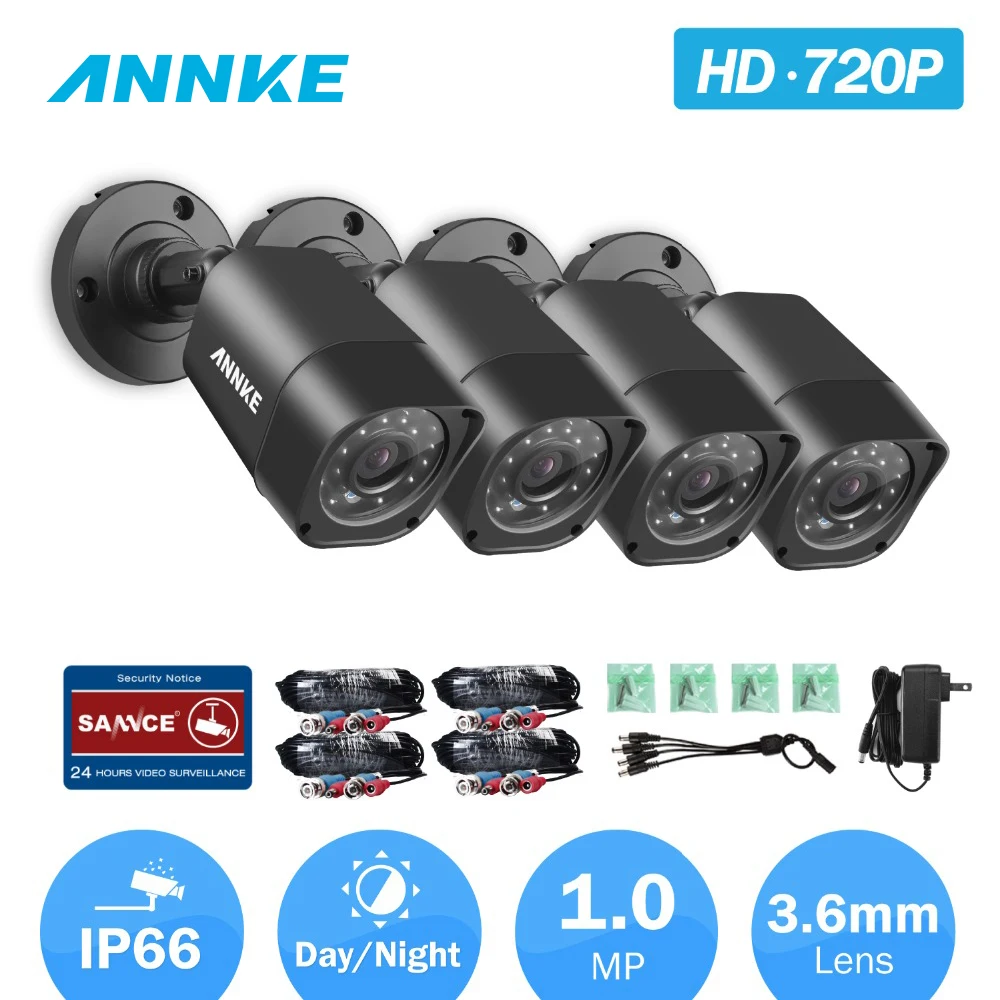 

ANNKE 720P HD-TVI Security Camera With Weatherproof Housing And 66ft Super Night Vision With Smart IR Auto IR-cut CCTV 3D WDR