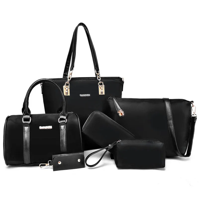 6 PCS/Set Women Handbag 2017 Famous Brand Composite Bag Solid Women Messenger Bags Shoulder bag Purse Wallet Nylon Handbags 6 PCS/Set Women Handbag 2017 Famous Brand Composite Bag Solid Women Messenger Bags Shoulder bag Purse Wallet Nylon Handbags