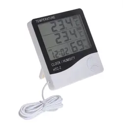 Высокое качество цифровой термометр с ЖК-экраном измеритель влажности Часы электронный термометр гигрометр