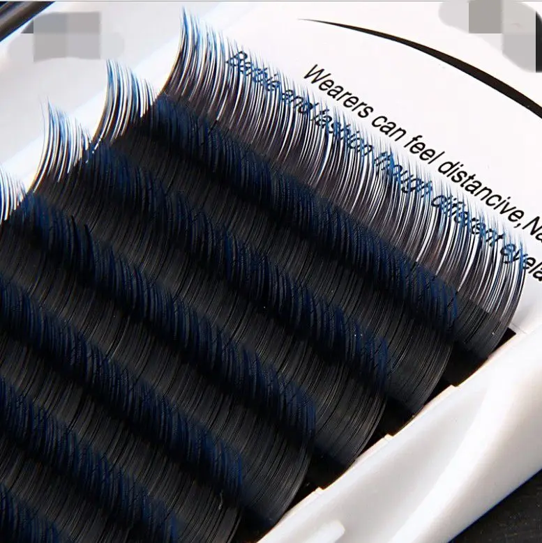 

New C curl 0.1mm 8-12mm false lashes Gradient blue color eyelash individual colored lashes Faux volume eyelash extensions