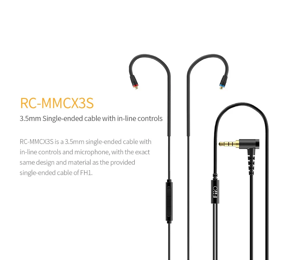 FiiO RC-MMCX3S RC-MMCX3B MMCX кабель для наушников 3,5 мм одиночный встроенный контроль 2,5 мм сбалансированный кабель для F9/F9 Pro/Shure SE215