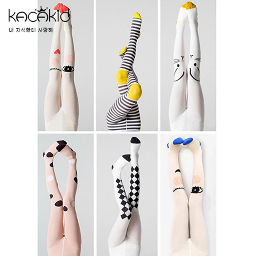 

0-7 Yrs 2018 Baby Girls Leggings Pant Autumn Spring Cartoon Eyes Kids Pants Elastic Waist Children Leggings Girls Casual Pant