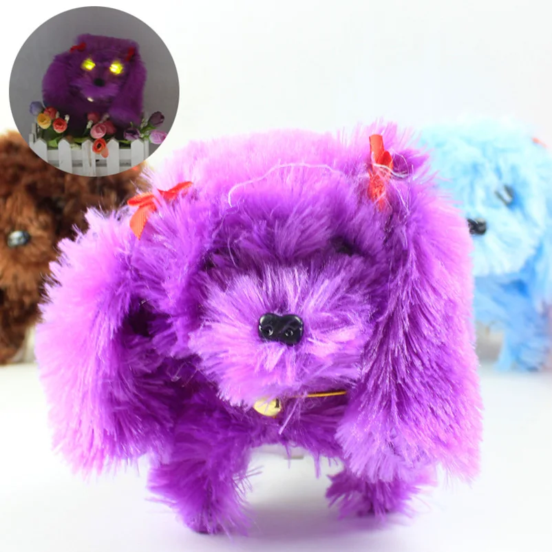 Электронные Домашние животные робот собаки лают стоите ходьбы свет Симпатичные интерактивные игрушки плюшевые куклы собаки электронные игрушки для детей случайный цвет