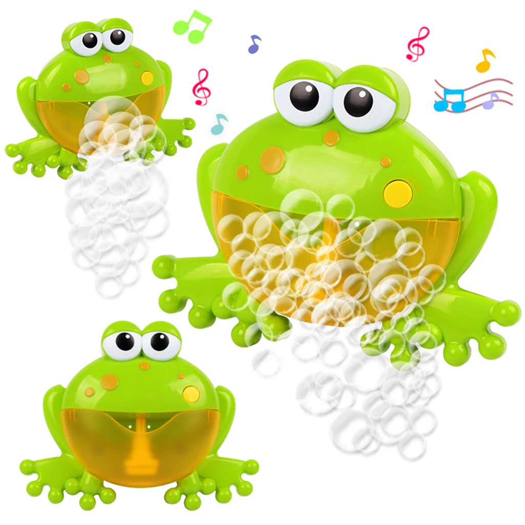 Baby Bath Bubble Machine Big Frogs Automatic Bubble Maker Blower Music Bathtub Soap Toy for Kids
