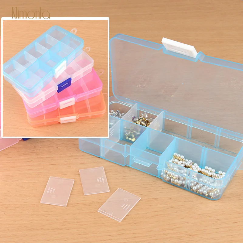 4pcs 10 Grits Nail Art Rhinestones Storage Box Plastic Jewelry Beads