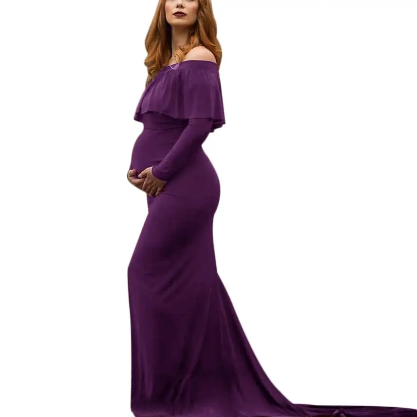 

Fashion New Maternity Dresses for Pregnant Women Trailing Long Elegant Maternity Dresses for Photo Shoot Winter Pregnancy Dress