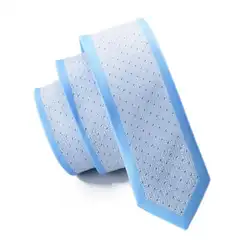 Мода 2016 года тонкий галстук синий и белый Геометрия Тощий Узкие Gravata шелк жаккард Тканые Галстуки для Для мужчин Свадебная вечеринка жениха