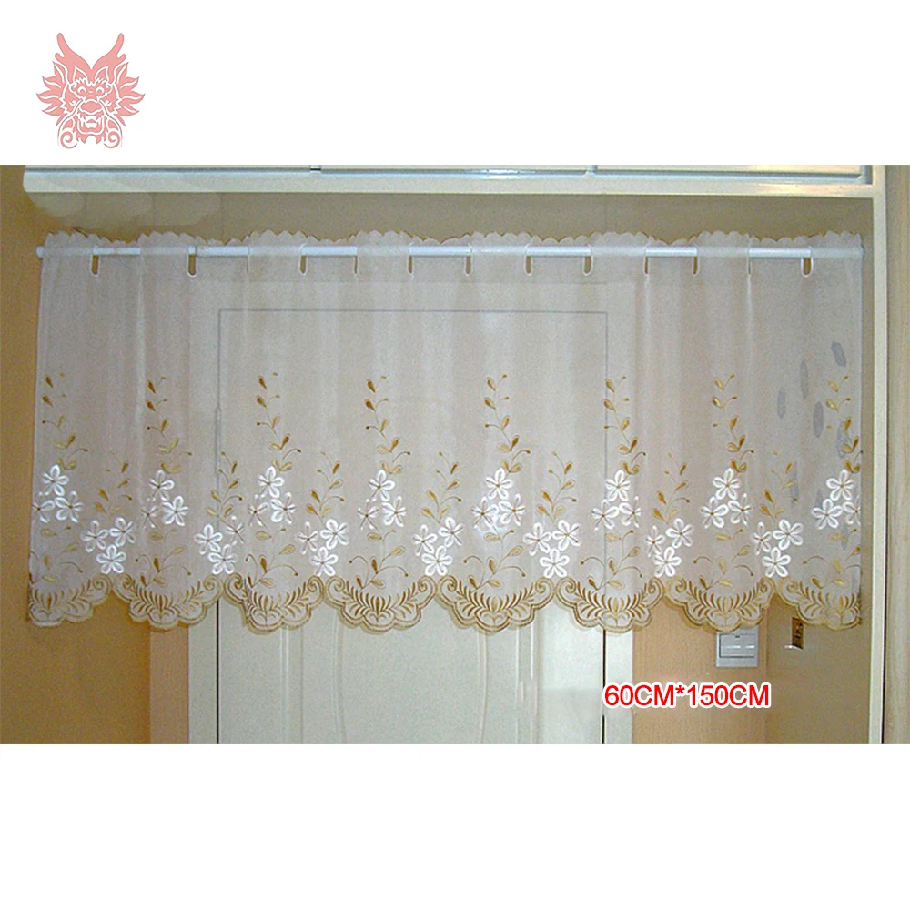 Gardinen белый цветочный Вышивка Половина-занавес bay Тюль-шторы для окон для кофе кухня комната cortina пасторальный SP3872