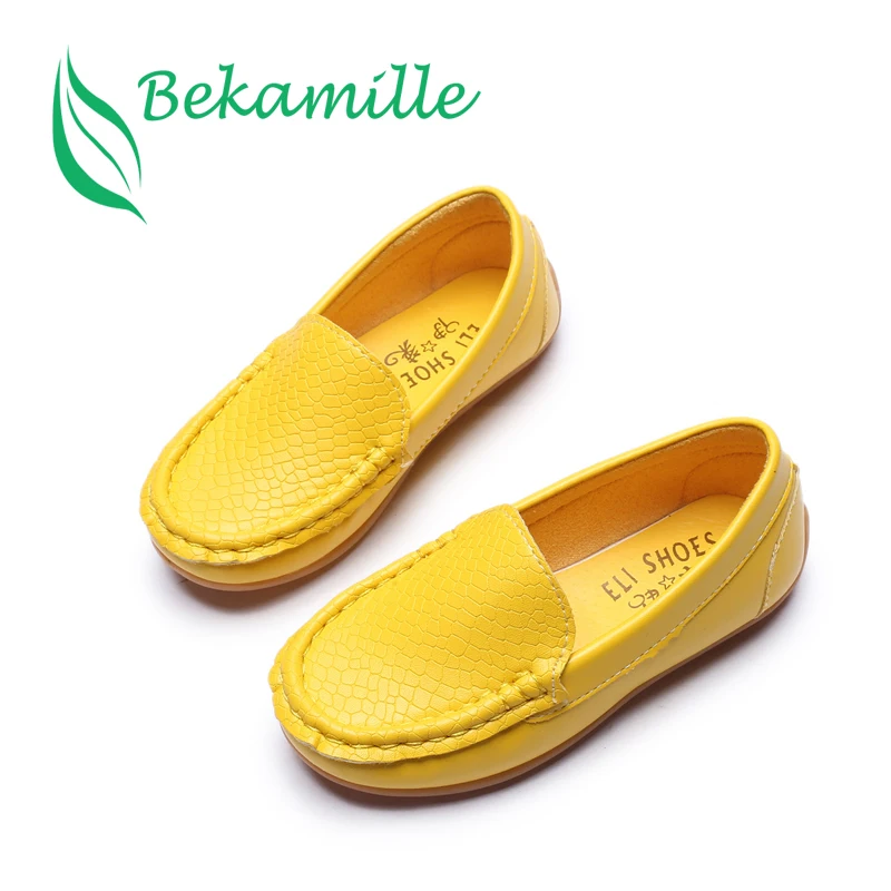 Bekamille детей Обувь 2018 Обувь для девочек Обувь для мальчиков Обувь Высокое качество детская кожаная Спортивная обувь мягкая подошва дышащий ребенок Лоферы для женщин - изображение