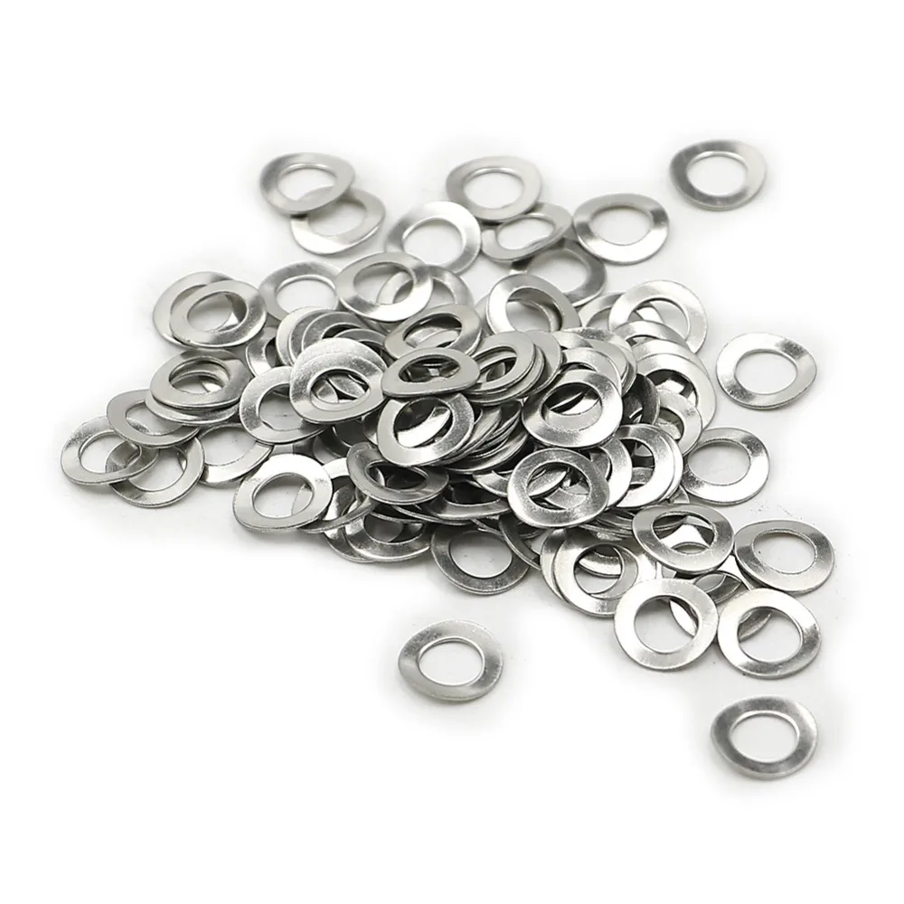 

100pcs M5 M6 M8 M10 Stainless Steel 304 Silver Wave Spring Washer Gasket Ring 5mm 6mm 8mm 10mm