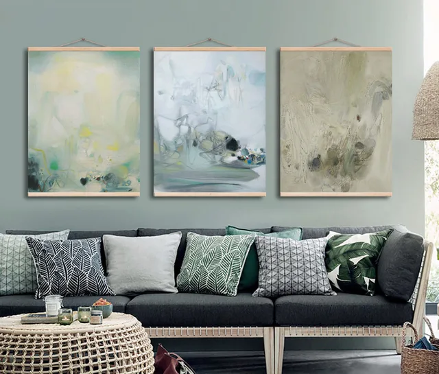 Minimalist Landscape Poster Framed Watercolor Wall Abstract Painting On