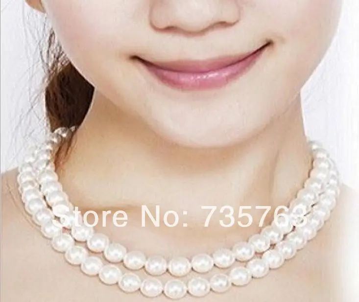 

xiuli 001295 2 rows 11-12mm charming white natural pearl necklace 17-18