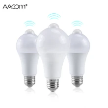 Ампульная Светодиодная лампа с датчиком движения B22/E27 18 Вт/20 Вт, светодиодный светильник, лампа 110/220 В с датчиком движения человека, светильник с датчиком движения, дневной ночник