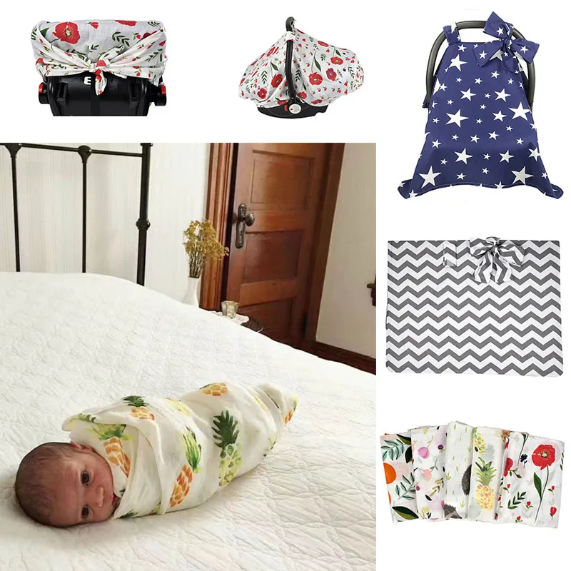 

Baby Strollers Accessories Blanket Organic Cotton Seat Cover Sunshade Breastfeeding Cover Infant Safety Basket Visor Sun Canopy