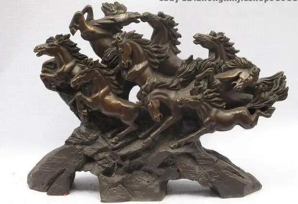 

Chinese Feng Shui Bronze Nine 9 Horse Lucky To attract wealth home decor statue