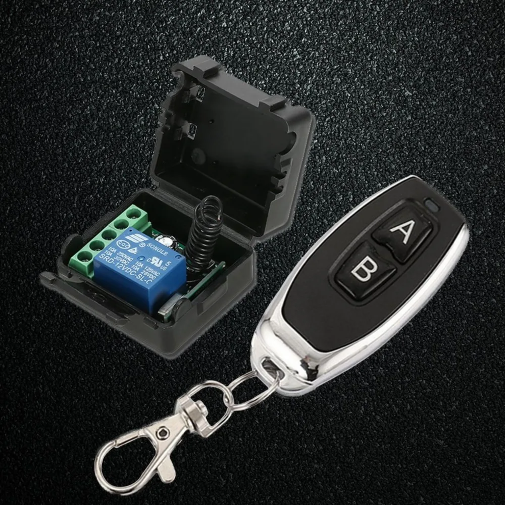 

Wireless Remote control 12V Single-way Receiving Module Learning Switch & 2-Key Remote Control Universal Replacement Sets