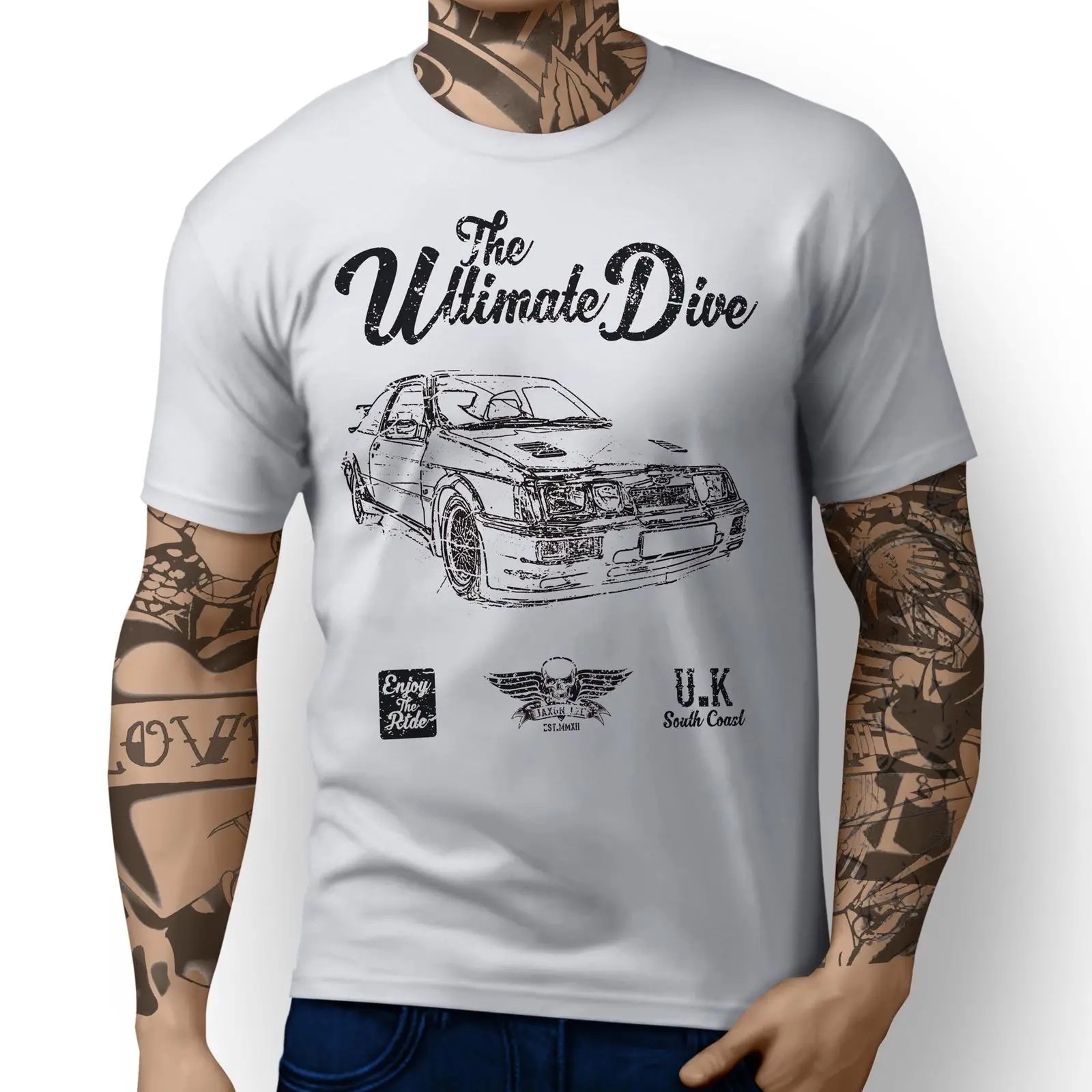 2019 Vendita Calda Estiva Nuovo Mens Top Jl Ultimate American Car Sierra Cosworth Rs500 Ispirato Sporter Car Art Design T-Shirt