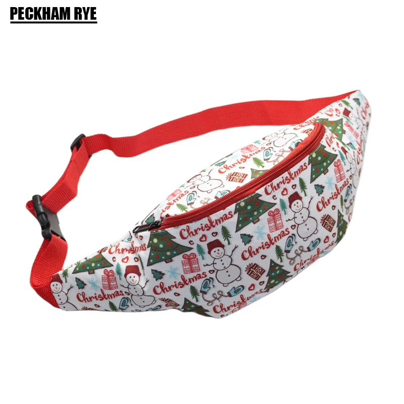 

New Christmas pattern women's waist bag Flamingo camouflage zebra belt hip bag men child fanny waist packs phone money pouch