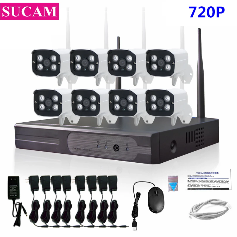 

SUCAM 720P 8CH HD Wifi NVR Set Outdoor Infrared Plug and Play Wireless IP Camera Wifi Home Security System CCTV Cam Kit