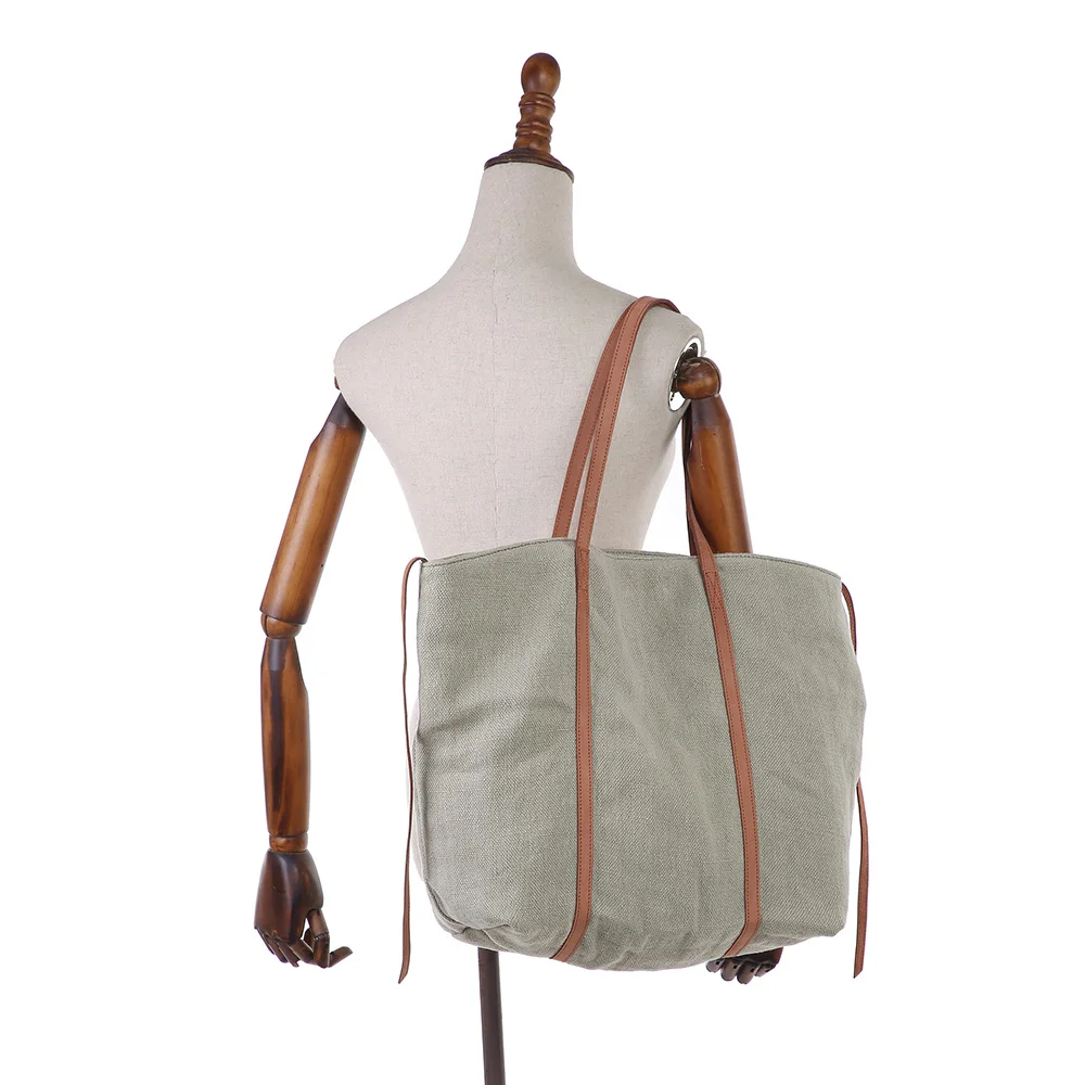

Premium Cotton Women girls Shoulder bags, Fashion Simple high quality bags with premium leather handle for girls lady