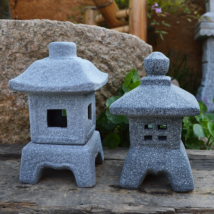

Japanese style lamp imitation stone small wind lamp garden ornaments candle lights gardening decoration